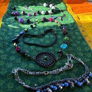 Black gothic necklace set bundle of goth costume jewelry whimsical whimsy jewels